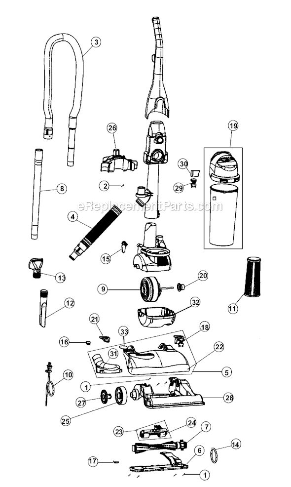 Page A Diagram and Parts List for M088110  Dirt Devil Upright Vacuum